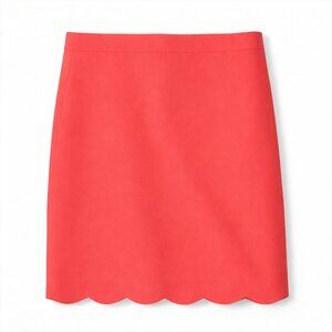 NWT J. CREW Scalloped Hem 100% Cotton Orange Skirt Size 10